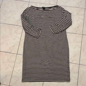 H&M Black and White Striped Long Sleeve Dress